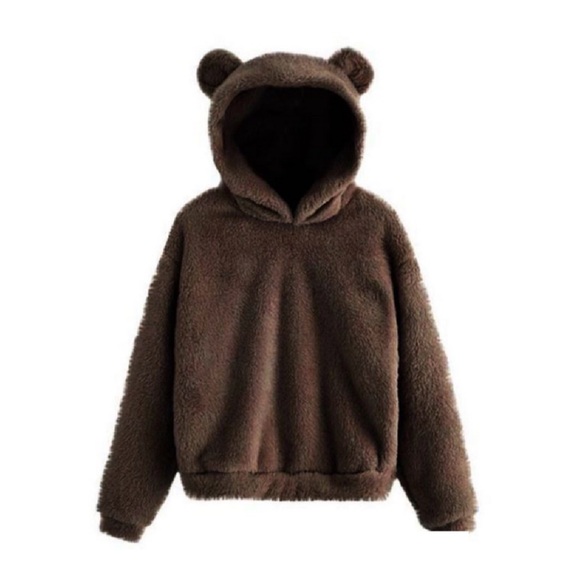 shopstyleshark Tops - Bear Ear Furry Hoodie